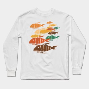 Shoal of fish pattern Long Sleeve T-Shirt